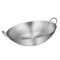 Stainless steel wok cooking wok 26-100cm with two frying pans Chinese wok