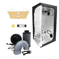 Indoor 120*120*200cm 4'*4' High Reflective Myar Grow Box Tent+480w Grow Light+4" Hydroponic Carbon Filter Fan Kit