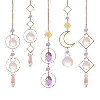 Colorful Crystal Sun Catcher Hanging Sun Catcher With Chain Pendant Decoration Home Decor