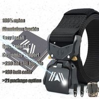 Custom Woven Nylon Mesh 8601 Men's Tactical Belt With Quick Release Aluminum Buckle