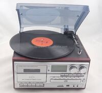 Multi-function turntable player 6-button record player/USB/SD/CD player/radio/cassette