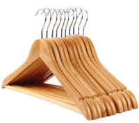 Free Sample New Design Household Supplies Portable Bamboo Wooden Hanger Laundry Hanger