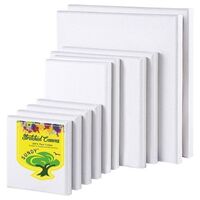 Art Supplies Set 12 Pack 17mm Thick 100% Cotton Blank Painting Canvas Board Panel Art Canvas