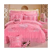 Best Selling Home Wedding Embroidered Polyester Mixed Lace Set Bedspread Bed Skirt Home Textile>Bedding>Quilt