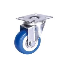 2 Inch/50mm Blue Light Duty Gray Rubber PVC Kitchen Caster Swivel Caster, Flight Case Swivel Caster