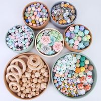 9mm/12mm/15mm/19mm Bpa Soft Round Jewelry Silicone Baby Teething Beads