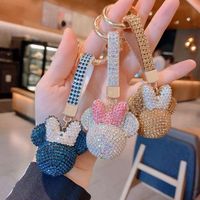 Crystal Car Keychain Glitter Rhinestone Keychain Ring with Sparkling Keychain Women Car Key Ornament