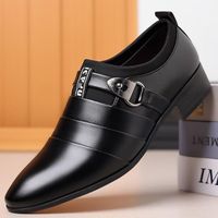 A074 New Fashion Hot Sale Leather Shoes Men's Work Shoes Business Casual Oversized Toe Work Shoes