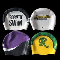 OEM Custom Adult Logo Printing Fit Seamless Hat Silicone Swimming Caps