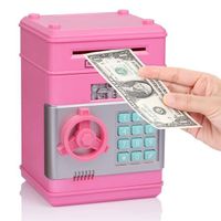 Automatic rolling money password safe mini creative painted ATM piggy bank children's electronic piggy bank toy