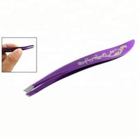 Stainless steel nail art angled tweezers cosmetic tweezers are available in various colors