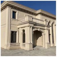 beige limestone with white wall cladding outdoor column sculpture