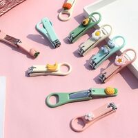 Mini stainless steel cute cartoon nail clippers splash-proof children's baby nails toenail scissors