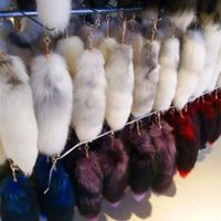 Fashion cute design wholesale natural fox tail/fairy real fox tail keychain