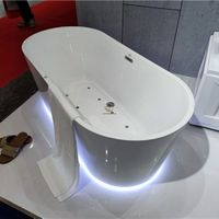 2021 New Product 1700mm White Adult Bathtub Acrylic Oval Freestanding Bathtub