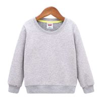 Girls Boys Solid Color Long Sleeve Pullover Sublimation Toddler Sweatshirt Polyester Sublimation