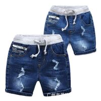 Sunny Baby 2021 New Summer Boys Elastic Waist Shorts All Match Denim Shorts