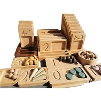 Walnut Mathematics Wooden Counting Tray Toy Montessori Sensory Computing Writing Pad