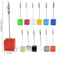 High Quality Color Cube Base Memo Menu Clip Holder with Alligator Clips