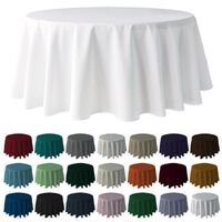 120 Inch Polyester Round Custom White Party Wedding Tablecloth Event Tablecloth