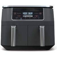 Brand New Digital Oil Free Oven Free 8 Liter Commercial 2 Basket Air Fryer Stainless Steel Liner