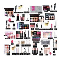 20 Eyeshadow Lipstick Eyebrow Pencil Lip Gloss Makeup Brush Powder Puff Nail Polish Cosmetic Set with Cosmetic Bag