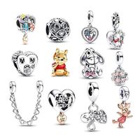 Brand New 925 Sterling Silver Cotton Pendant Beads Cute Bear Fit Original Pandora DIY Bracelet Women Gift Hero Jewelry Wholesale