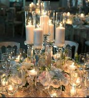 Cheap tealight crystal cylinder candle holders for center table decoration