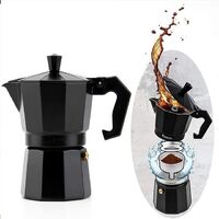 Moka Coffee Pot Aluminum Induction 6 Cup, Moka Pot Espresso Machine Classic Italian Aluminum Moka Pot with Soft Touch Handle