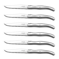 6-Pack Laguiole Table Dinner Kitchen Steak Knife High Carbon Stainless Steel Serrated Steak Knife Set