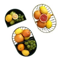 Wholesale Round Metal Household Fruit Storage Basket Creative Fruit Bowl Wire Trays for Home and Kitchen