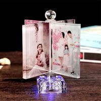 Wholesale K9 Glass Fish, Laser Pattern Crystal Heart Block 3d Cube Crystal Photo Frame/