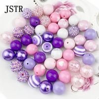 Custom Necklace Bracelet Thick Beads DIY 20mm Mixed Color Beads For Jewelry Making Kids Round Bubblegum Beads For Pen Making