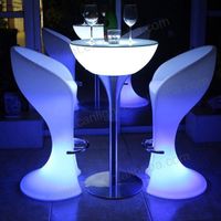 PE Plastic Waterproof RGB 16 Colors LED Light Up Bar Chair