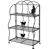 3-Tier Collapsible Spice Rack, Metal Wire Rack, For Table Storage, Vertical Storage Rack, Black