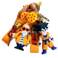 Cartoon 3d Pvc Anime Dragon Ball Keychain Car Keychain Bag Pendant Doll Pendant Wukong Keychain Wholesale