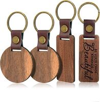 Wholesale Custom Accessories Simple Shape Wooden Key Carving Logo Surfboard Blank Wooden Key Chain