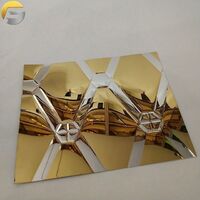 V206 Factory Price Shiny Mirror Embossed Irregular Pattern Titanium Gold Silver Stainless Steel Hotel Decorative Panel