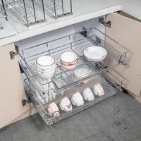 High Quality Kitchen Cabinet Accessories Multifunctional Storage Basket Kitchen Cabinet Pull Wire Basket