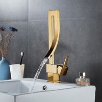 Free Sample Single Hot and Cold Basin Stylish Commercial Bathroom Basin Gold Faucet Kitchen Sink Brushed Nickel