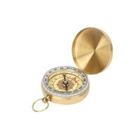 Copper compass multi-function with luminous outdoor camping hiking portable pocket brass gold