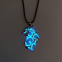 Trendy male domineering luminous flame dragon necklace dragon pendant necklace luminous jewelry