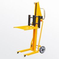 Manual manual stacker 120kg manual winch lift stacker manual mini trolley platform truck PM120 stacker with adjustable forks