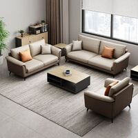 Zitai OEM ODM Office Reclining Sofa Set 1 2 3 Seater Leather Living Room Office Reception