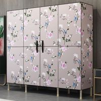 Simple fabric wardrobe steel frame bold reinforcement simple economy assembled wardrobe locker cloth wardrobe