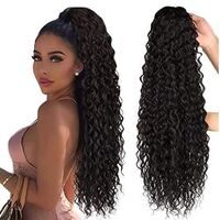 Hot Sale Raw Natural Virgin Women Brazilian Hair Extensions Ponytail with Clips and Drawstrings