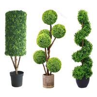 High Quality Decorative Plant Artificial Boxwood Pruning Tree Artificial Boxwood Spiral Tree Pruning Ball Outdoor Spiral Pruning