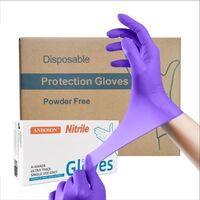 Anboson Low Price Boxed Hybrid Nitrilo Pvc Nitrile Coated Composite Black Gloves Disposable Exam Powder Free Nitrile Gloves