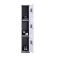 Three Doors Office Furniture Gym Club Steel Locker Three Tier Bedroom Furniture Metal Wardrobe School Steel Locker