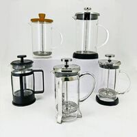 Best Selling Amazon Glass Coffee Maker French Press Teapot Teapot Steel Glass Coffee Pot 350ml 600ml 800ml